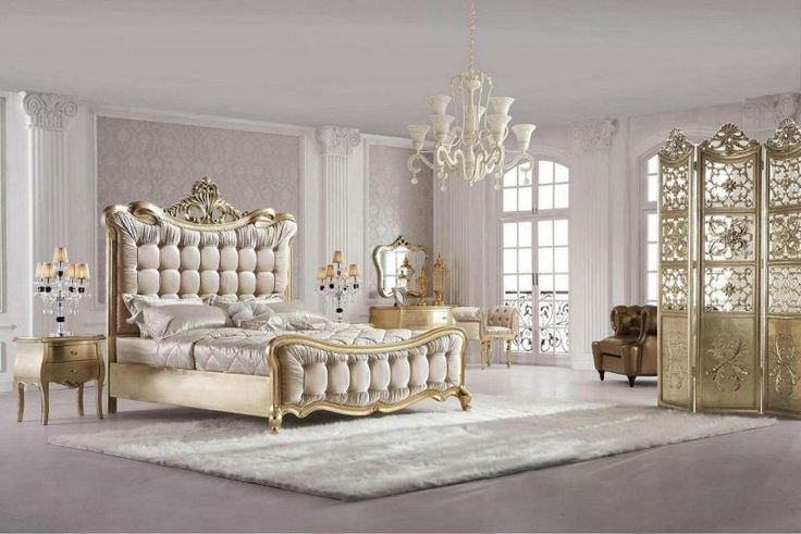 Modern Victorian Carved Bed Set
