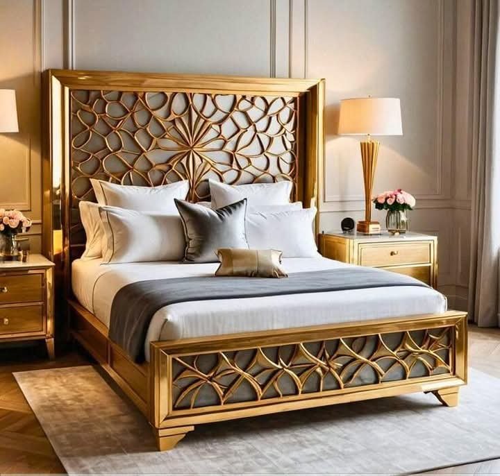 Golden Finish Bedroom Set